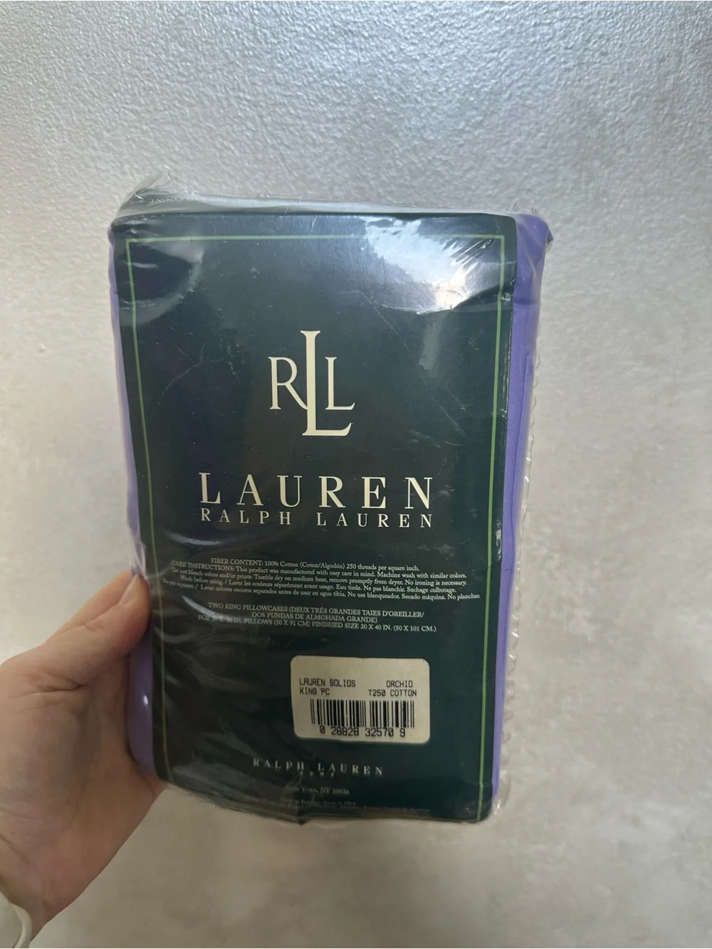 Lauren Ralph Lauren Orchid King Pillowcase Set, new in package